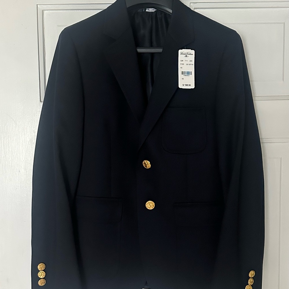 Brooks Brothers Navy Blazer with Gold Buttons